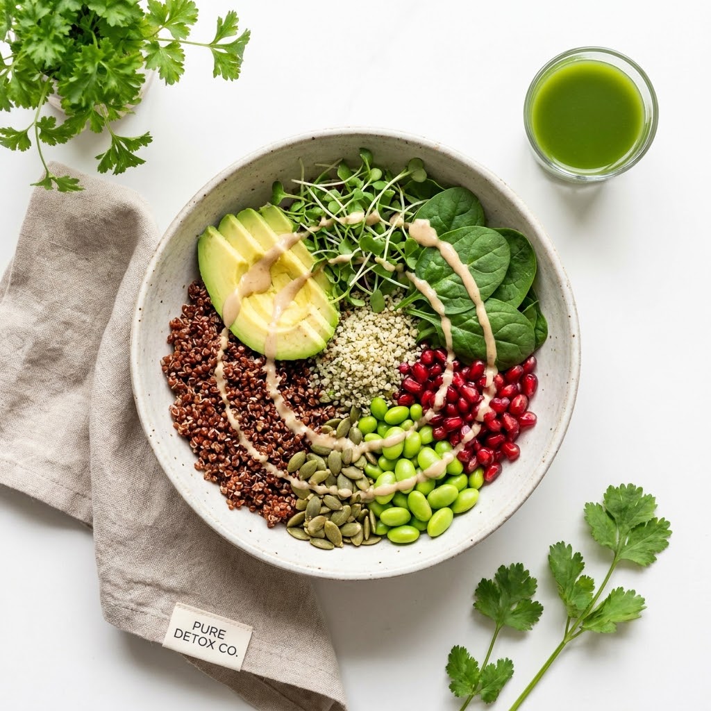 Healthy lunch bowl with quinoa and avocado